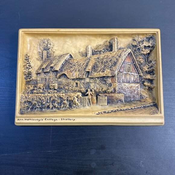 Vintage Osborne Ivorex Plaque Ann Hathaways Cottage - Picture 9 of 10